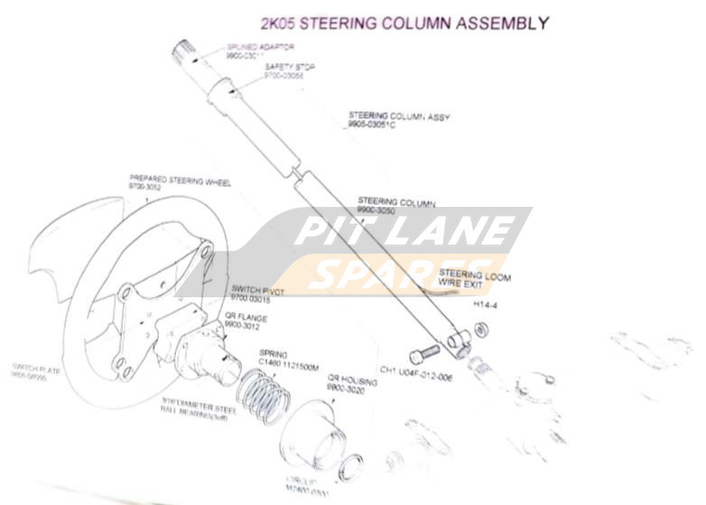 2K05 STEERING COLUMN ASSY Diagram